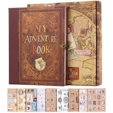 Imagem de Xiongxiong Meu Livro De Aventuras, 124 Páginas, 9,4 X 8,3", Álbum Fotos, Capa Carta Em Relevo Estilo Retrô, Diário Viagem, Scrapbook Para Casais, Lembranças Aniversário Casamento