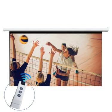 Imagem de Tela De Projeção Retrátil 100 Polegadas Elétrica 16:9 Controle Remoto Sem Fio