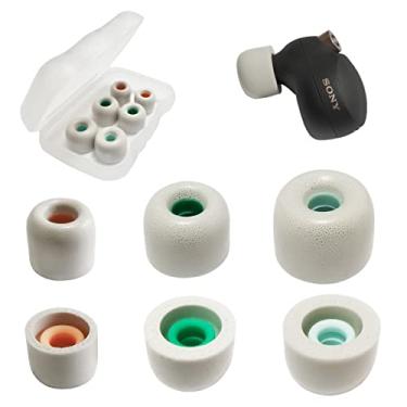 Imagem de Mijusun Pontas De Espuma Para Fones Ouvido Sony Wf-1000Xm4/Wf-1000X5, Substituição Memória, Capa Protetora Linkbuds S, 3 Pares, Cinza Lms