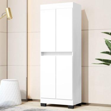 Imagem de Armário Multiuso 4 Portas Gael Branco/Preto