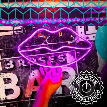 Imagem de Painel Luminoso Letreiro BEIJO - Neon LED  Roxo + controle  - Studio 3