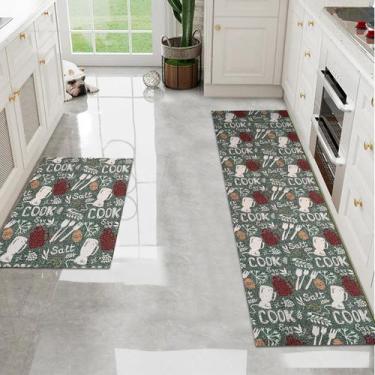 Imagem de Jogo Tapete Cozinha Antiderrapante 48x60 48x120 Oa Ptk M02 - IDEALIZA,
