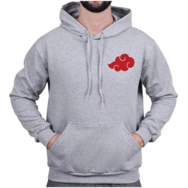 Imagem de Blusa de Frio Moletom Unissex Anime Naruto Akatsuki Canguru Flanelada 