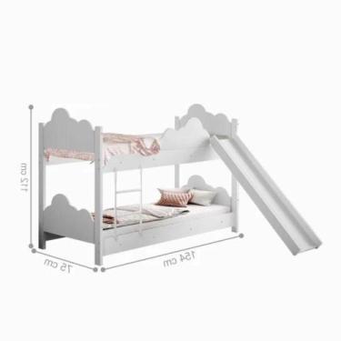Imagem de Beliche Sonho Nuvem com Escorregador Eduarda Branco - CASA H