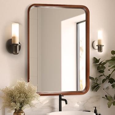 Imagem de WallBeyond Espelho de madeira de 61 x 91 cm para banheiro, espelho de parede com moldur...