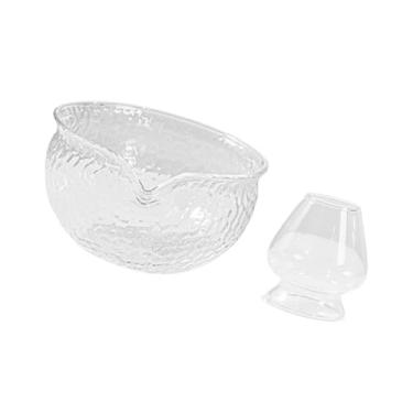 Imagem de Ｂｅｓｇａ Tigela de vidro japonesa Matcha e suporte para batedor transparentes feitos à mão 520ml com bico de despejo para amantes de chá, resistente e