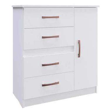 Imagem de Cômoda Caribe Doripel 4 Gavetas 1 Porta Cor Branco