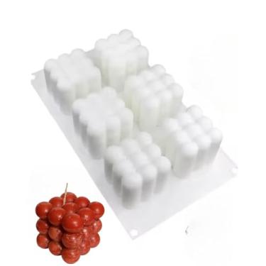 Imagem de Buttah Beanz Molde de sabão de vela de silicone Bubble Cube, processo frio ou quente - molde de sorvete para assar sobremesa, bolo, pastelaria, chocolate, cheesecake - (6 cavidades), 1 pacote (1