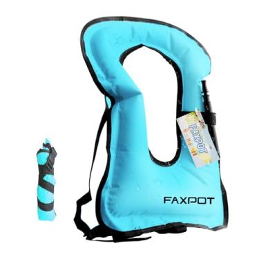 Imagem de Faxpot Colete De Mergulho Com Snorkel, Inflável Portátil Para Caiaque, Flutuabilidade Adultos, Jaqueta Natação Ajustável Mergulho, Surfe E Snorkel Esportes Aquáticos Ao Ar Livre, Diversão Segurança