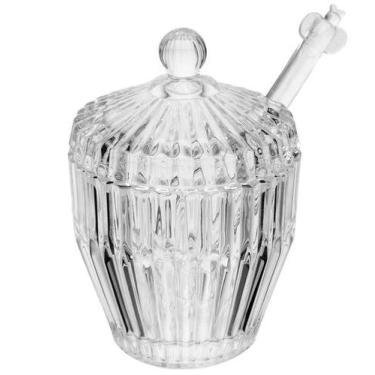 Imagem de Açucareiro com Colher e Tampa Imperial 240ml Âmbar Metalizado Cristal 