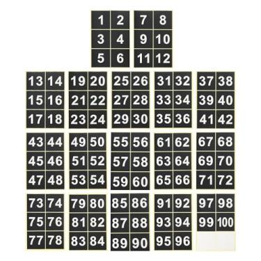 Imagem de PATIKIL Adesivos com números consecutivos de 10 cm 1 a 100, decalques quadrados autoadesivos com números de vinil para organização de armazenamento de inventário, armário, caixa de ferramentas, caixas