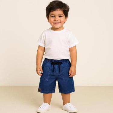 Imagem de Short Jeans Masculino Infantil Verão Bermuda Jeans Masculina - Bermuda