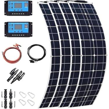 Imagem de Conjunto De Painéis Solares De 800 W 4 Peças 200 W Painel Solar Flexível De Silício Monocristalino 12v-48v Painel Solar Módulo Fotovoltaico Com Controlador De Carga, 4X200W