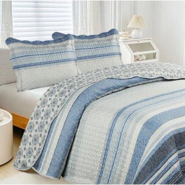 Imagem de Kit Colcha/Cobre Leito Romma Queen - 2 Porta Travesseiros  Têxtil Arte