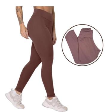 Imagem de Calça Legging Fitness Feminina de Academia - Valen Modas, Marrom capuc