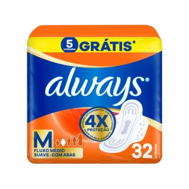 Imagem de Absorvente Always Suave M com Abas 32 unidades, 1 pacote com 32 unidad