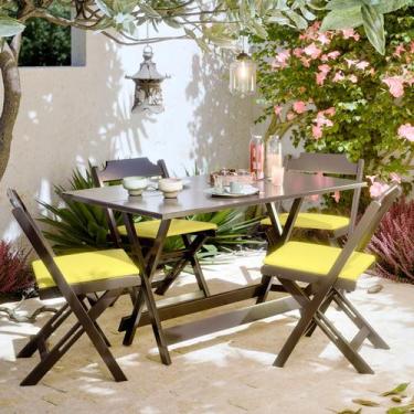 Imagem de Mesa De Jantar Bistrô Para Barzinho Dobrável 120x70 Com 4 Cadeiras - M