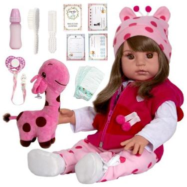 Imagem de Baby Reborn Realista Princesa Castanho Silicone 52cm - Cegonha Reborn 