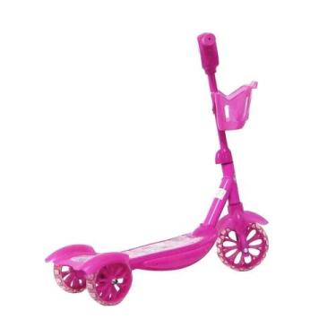 Imagem de Patinete Infantil 3 Rodas com Cesta e Luzes Importado - Art Brink