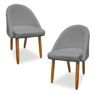 Imagem de Kit 2 Poltronas Cadeira Lua Sala de Jantar - Leo Decor, Cinza