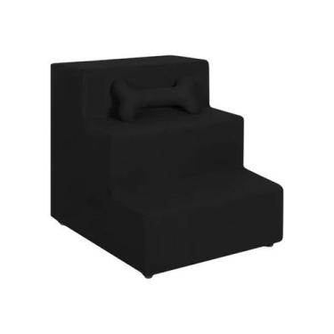 Imagem de Escada Rampa para Pet Cachorro Gato - Leo Decor, Preto