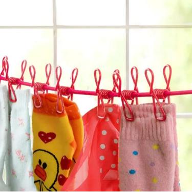 Imagem de Varal De Roupa Elástico Com 12 Clipes Linha De Secagem 180cm - SHR