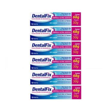 Imagem de kit 6 Creme Fixador DentalFix Sem Sabor 68g - Hertz