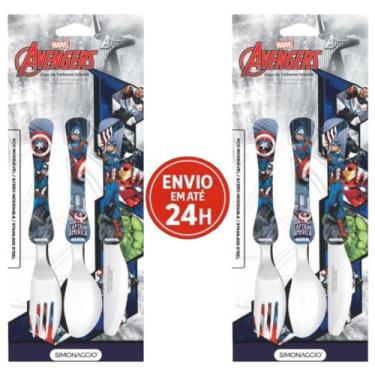 Imagem de Kit Com 2 Talher Infantil Chaves Inox Simonaggio Disney Garfo e Faca, 