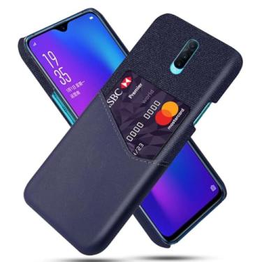 Imagem de Capa para OPPO R17 Pro,Anti-deslizamento,Proteção contra quedas de 360°,Resistência à impressão digital,Tela e caso de couro PU com 1 slot de cartão atrás-Blue