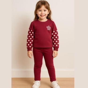 Imagem de Conjunto Infantil Menina Blusa Manga Longa Estampa Poá + Calça Kely &Kety-Feminino