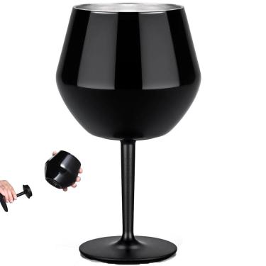 Imagem de Taça Copo Termico 2 em 1 Inox Drink Vinho Cocktail Bebida Gelada Praia Piscina Lazer Diversao Evento Festa