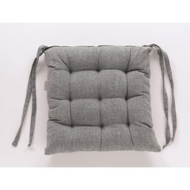 Imagem de Almofada De Cadeira Futton Com Amarração 40x40cm - Grafite