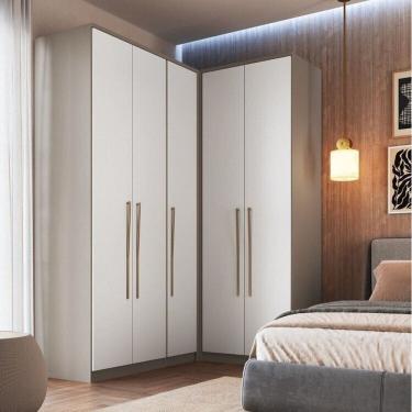 Imagem de Guarda-roupa Modulado 3 Peças Elegance Niquel/Blanc