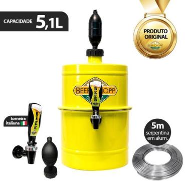 Imagem de Chopeira Portátil a Gelo Beer Chopp 5,1 Litros em Alumíno, Amarelo