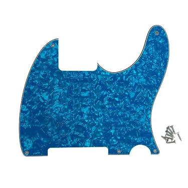 Imagem de ROZILO Blue Pearl 5 Hole Tele Blank Guitar Pickguard Tele Pick Guard Placa contra arranhões para guitarra Fender Tele Esquire