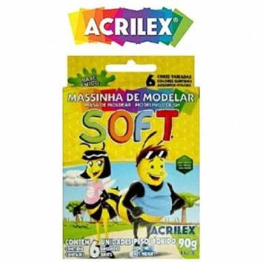 Imagem de Massa Modelar Soft 6 Cores 90g Acrilex, Unico
