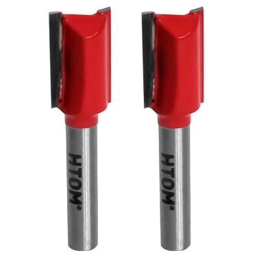 Imagem de Kit 2 Fresa Reta 1/2 Haste 1/4 Corte Duplo Metal Duro Tupia