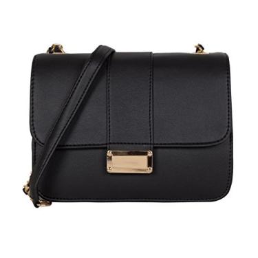 Imagem de ADISA Bolsa tiracolo tiracolo feminina com corrente dourada, preta, tamanho único, Preto/bahama p, One Size, Contemporâneo
