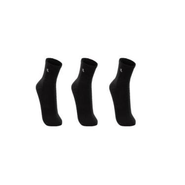 Imagem de Kit 3 Pares Meia Lupo Cano Médio Masculina Atacado Original, Preto, G 