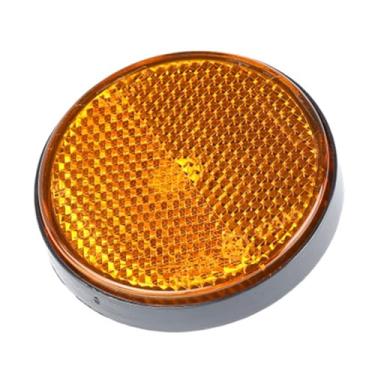 Imagem de JicSuXi Placa de advertência refletora de reboque, fita reflexiva redonda fácil de instalar para bicicleta elétrica, caixa de correio, motocicleta, barco, Amarelo