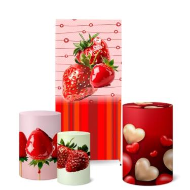 Imagem de Trio Capas Cilindro + Painel Lateral Morango do Amor (K5MRG0006)