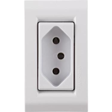 Imagem de Conjunto para Movel 1 Tomada 2P T 10 A Tramontina Liz Branca