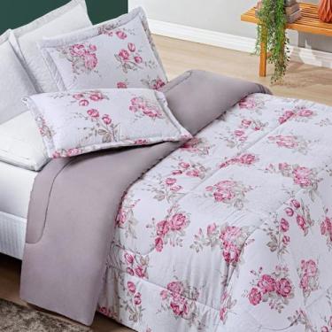 Imagem de Kit Edredom King com Porta Travesseiro 200 Fios Avere 03 Peças Lilac -