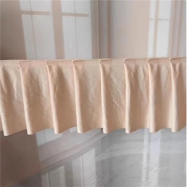 Imagem de Saia de mesa plissada branca, cortinas para cenário de casamento, toalhas de mesa para aniversário, banquete, palco, saia de seda, evento, festa, champanhe, A80cm x C300cm