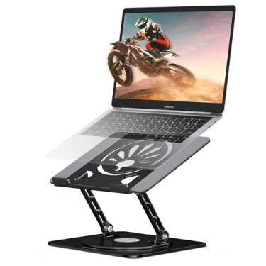 Imagem de Axbima Suporte de laptop ajustável para mesa - suporte dobrável giratório de 360° para laptop ergonômico para MacBook Pro/Air Dell HP Lenovo Notebook de até 16 polegadas (preto)