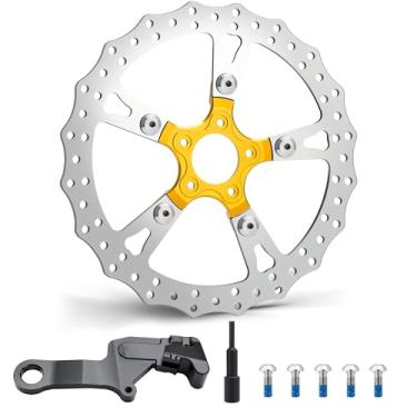Imagem de MoKitDora Disco de freio traseiro de 33 cm para Harley 2018-2024 Softail Low Rider FXST 114 Street Fat Bob Boy Heritage Classic Sport Glide FLSB Breakout 114 FXBRS Deluxe FXBB polido à mão, dourado