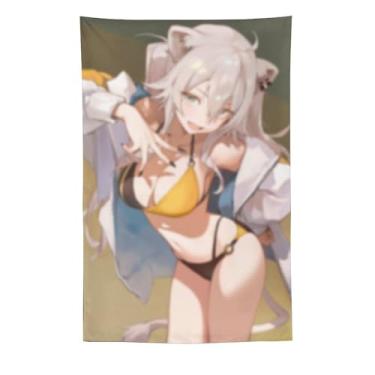 Imagem de LIEGBMEU Sexy Bikini Hot Anime Girl Tapeçaria 152.4 cm x 228.6 cm Interior Exterior Wall Quilt Art Decoração de Tapeçaria Caprichosa, AF195