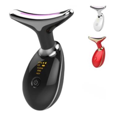 Imagem de Massageador Facial Elétrico com LED, Dispositivo de Beleza Anti-Envelhecimento para Rosto, Branco, Portátil-Cores disponíveis: Preto