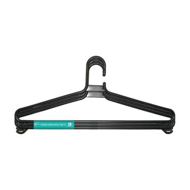 Imagem de Cabide Adulto Maior Preto Tipo C Cinquetti, Suporte Maior De Roupa Adulto, Preto, Design Moderno, Produzido Com Plástico Livre De Bpa, Qualidade Brasileira Há Mais De 40 Anos, Contém 3 Cabides