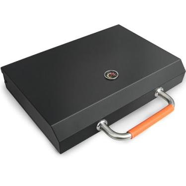 Imagem de Tampa de chapa para Blackstone 55.9 cm Tabletop Griddle Omnivore 1666 2203 2304 1813 1833 2271 Adventure Grill Hood capa dura tampa articulada termômetro peças de reposição